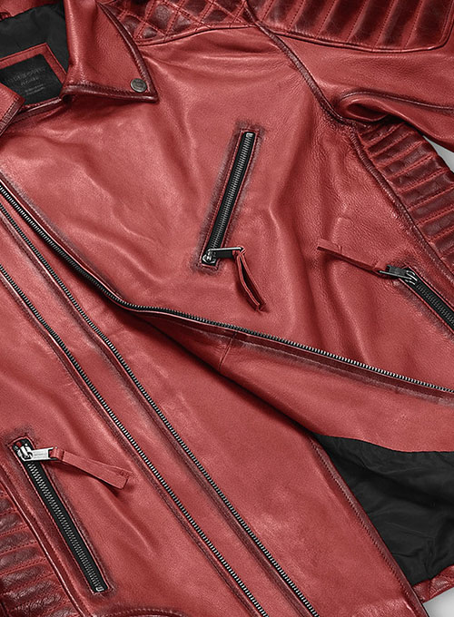 (image for) Charles Burnt Red Leather Jacket