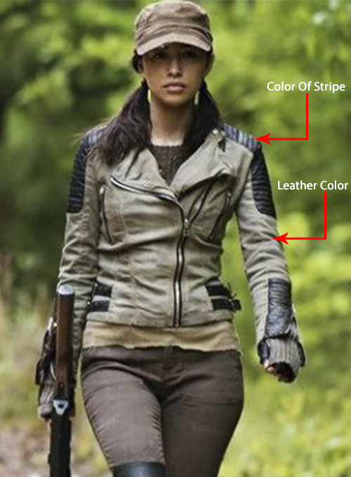 (image for) Christian Serratos The Walking Dead Leather Jacket - Click Image to Close