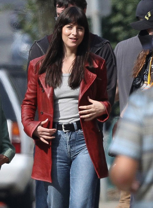 (image for) Dakota Johnson Madame Web Leather Trench Coat