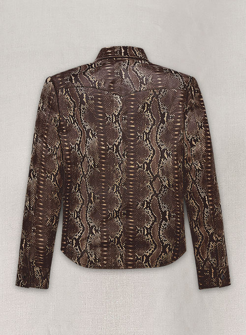 (image for) Dark Brown Python Classic Leather Shirt