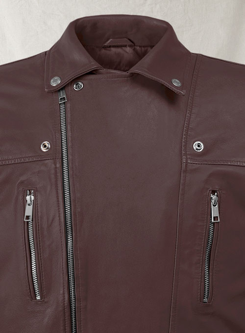 (image for) Dauntless Burgundy Biker Leather Jacket - Click Image to Close