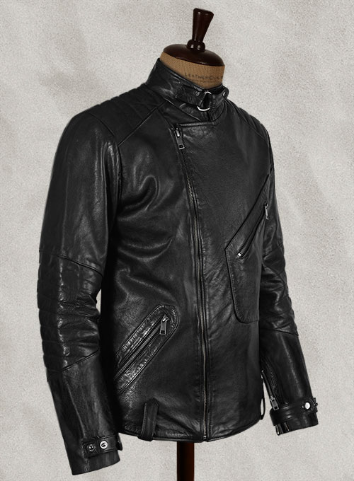 (image for) Thick Goat Black Washed & Wax David Leather Jacket - Click Image to Close