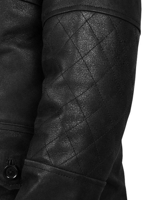 (image for) Distressed Black Leather Jacket # 106