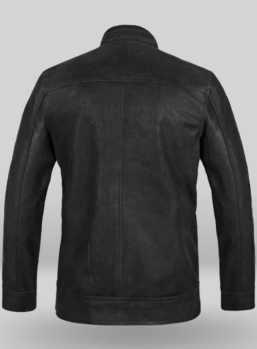 (image for) Distressed Black Leather Jacket # 616 - Click Image to Close