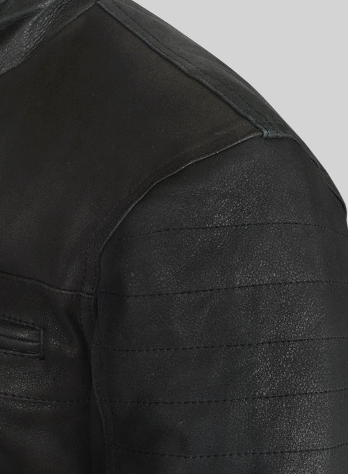 Distressed Black Leather Jacket # 616 : LeatherCult