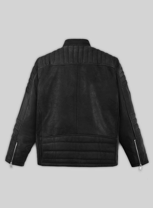 (image for) Distressed Black Scott Adkins Accident Man Leather Jacket