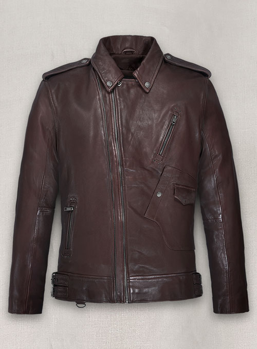 (image for) Falcon Burgundy Rider Leather Jacket