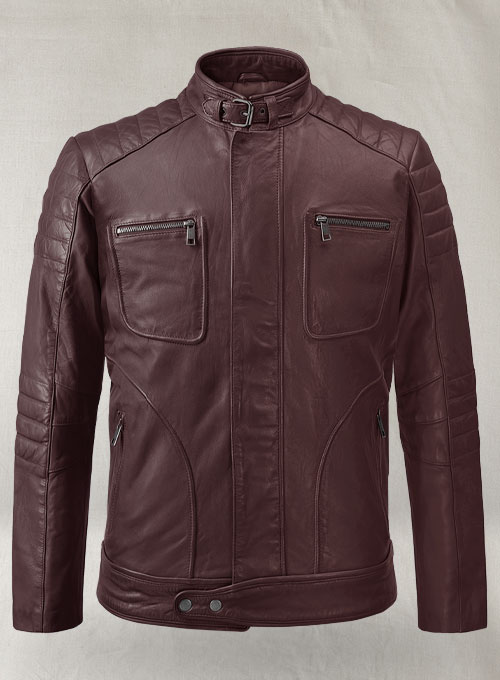 (image for) Firefly Moto Burgundy Biker Leather Jacket - Click Image to Close