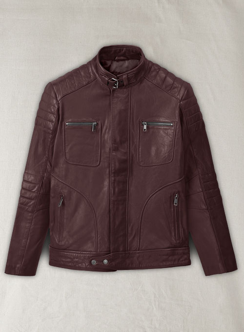 (image for) Firefly Moto Burgundy Biker Leather Jacket - Click Image to Close