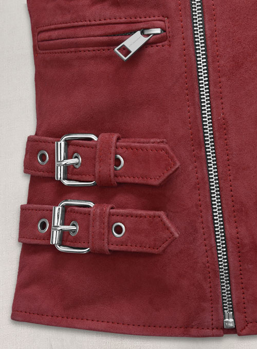 (image for) French Red Suede Leather Jacket # 903 - Click Image to Close