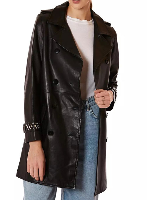 (image for) Gabrie Double Breasted Leather Trench Coat