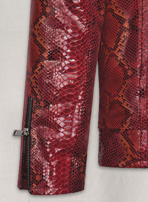 (image for) Gallant Bold Red Python Leather Jacket