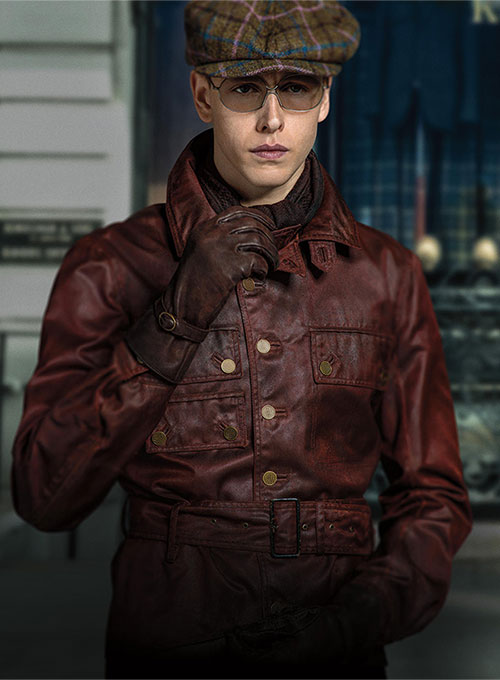 (image for) Harris Dickinson The Kingsman Leather Jacket