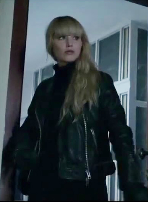 (image for) Jennifer Lawrence Red Sparrow Leather Jacket