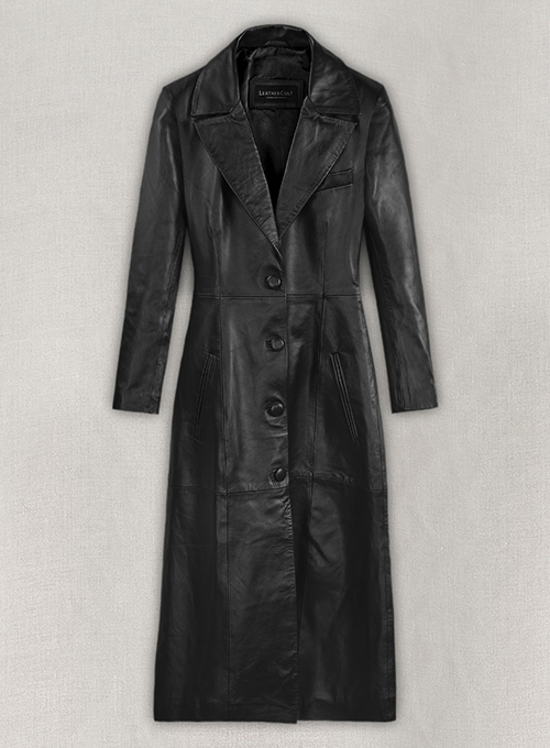 (image for) Kendall Jenner Leather Long Coat - Click Image to Close