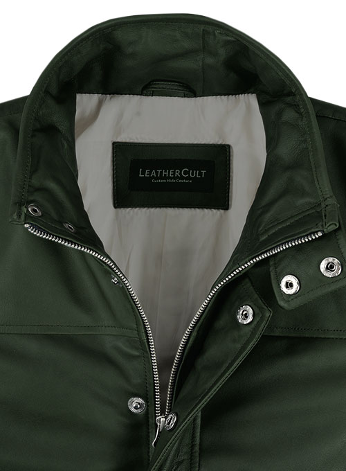 (image for) Soft Deep Olive Leather Jacket # 1000