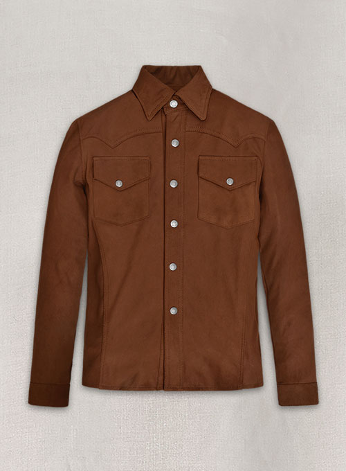 (image for) Light Weight Unlined Brown Leather Shirt