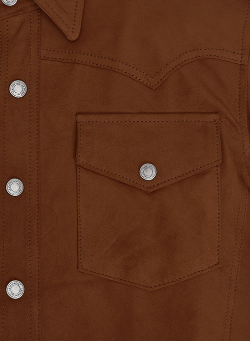 (image for) Light Weight Unlined Brown Leather Shirt