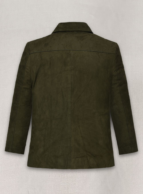 (image for) Olive Green Suede Milla Jovovich Leather Jacket