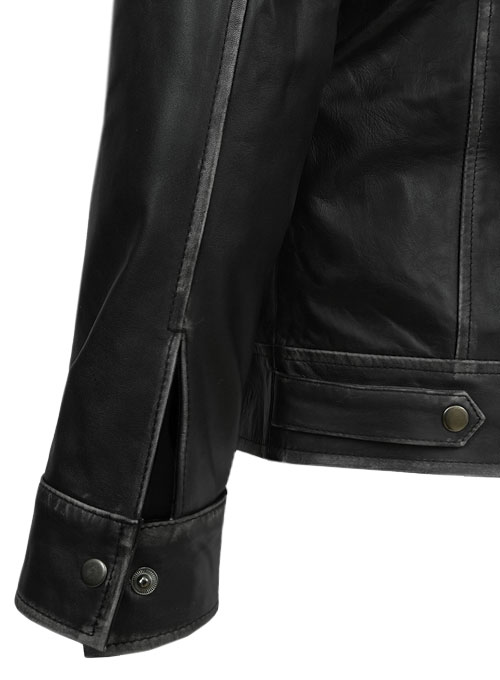 (image for) Ontario Rubbed Black Leather Jacket