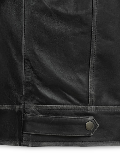 (image for) Ontario Rubbed Black Leather Jacket