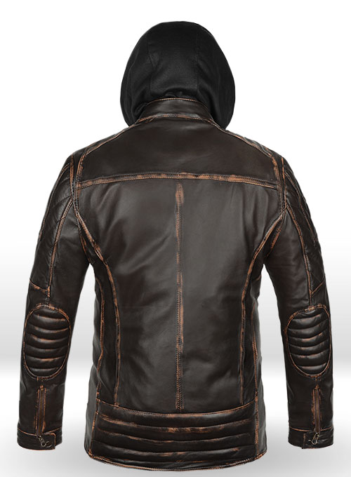 (image for) Retro Leather Jacket with Hoodie