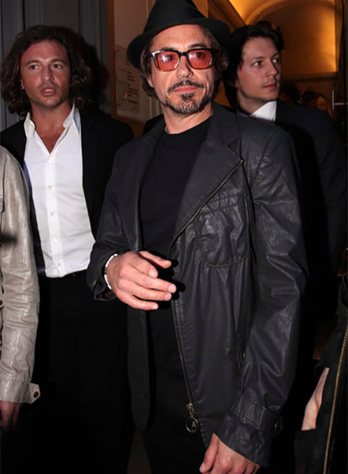 (image for) Robert Downey Jr Leather Blazer #1 - Click Image to Close