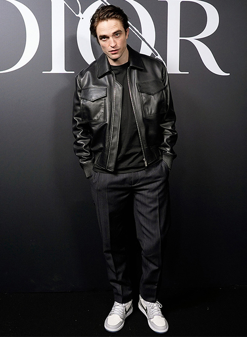 (image for) Robert Pattinson 2020 Paris Fashion Show Leather Jacket