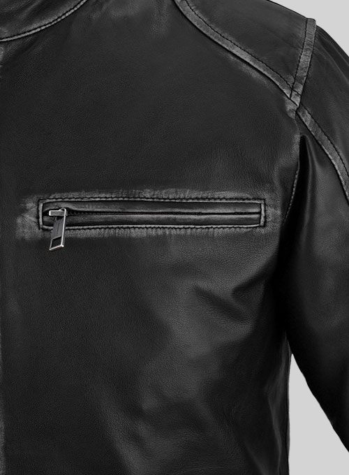 (image for) Rubbed Black Leather Jacket # 654