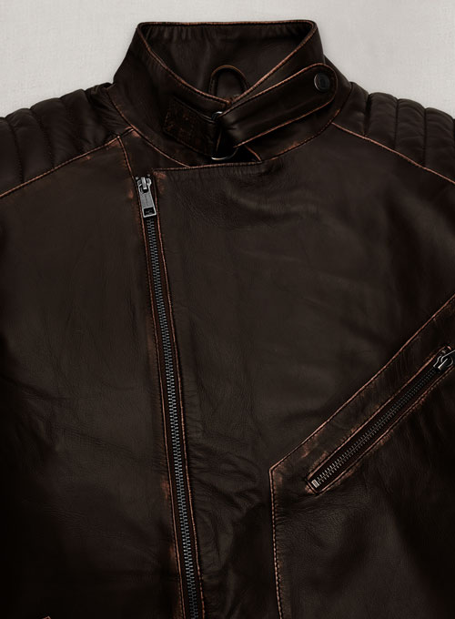 (image for) Rubbed Brown David Leather Jacket