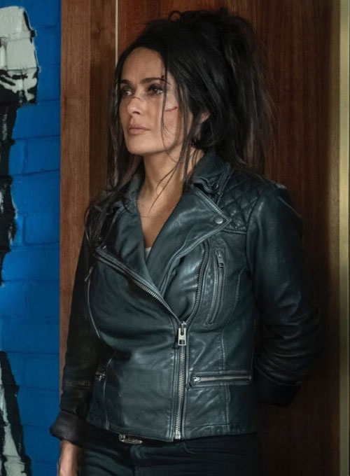 (image for) Salma Hayek The Hitman\'s Wife\'s Bodyguard Leather Jacket