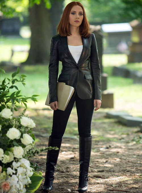 (image for) Scarlett Johansson The Winter Soldier Leather Blazer