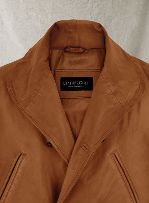 (image for) Brown Brad Pitt Legends of the Fall Leather Trench Coat