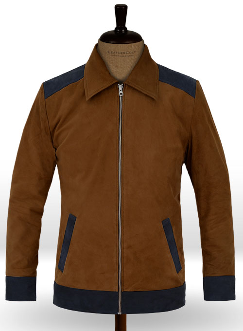 (image for) Soft Caramel Brown Suede Cristiano Ronaldo Leather Jacket #1