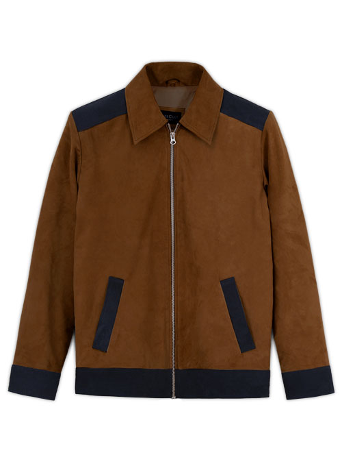 (image for) Soft Caramel Brown Suede Cristiano Ronaldo Leather Jacket #1