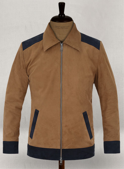 (image for) Soft Saddle Brown Suede Cristiano Ronaldo Leather Jacket #1