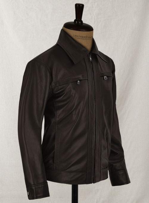 (image for) Soft Dark Brown Don Cheadle Traitor Leather Jacket