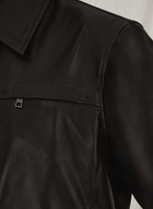 (image for) Soft Dark Brown Don Cheadle Traitor Leather Jacket