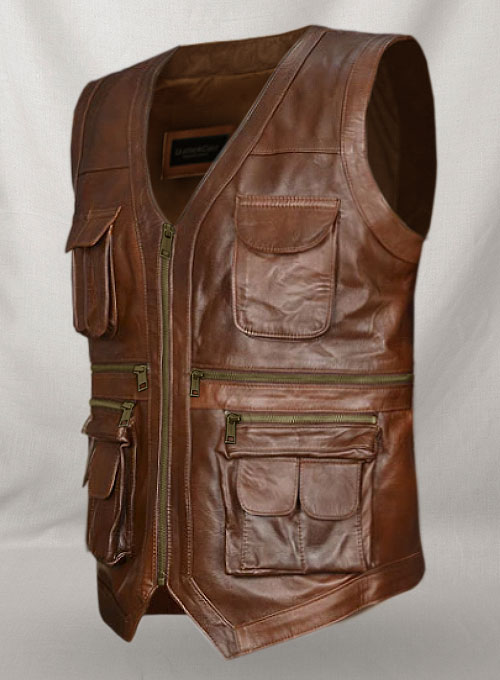 (image for) Spanish Brown Chris Pratt Jurassic World Leather Vest