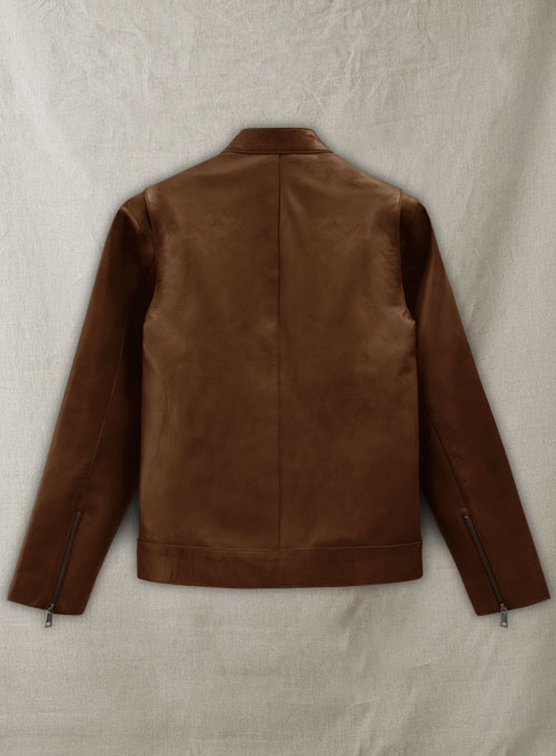 (image for) Spanish Brown Michael Fassbender Leather Jacket #2