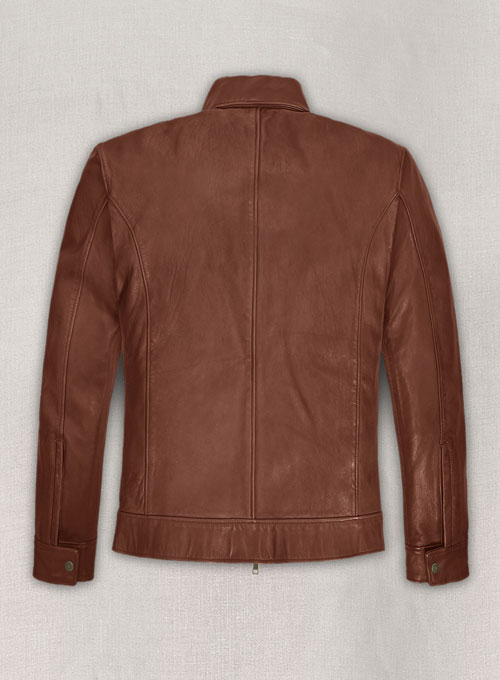 (image for) Tan Brown Washed & Wax Taylor Lautner Leather Jacket - Click Image to Close