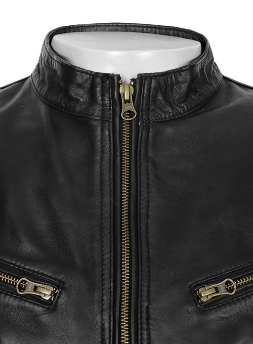 (image for) Thick Black Leather Jacket # 97