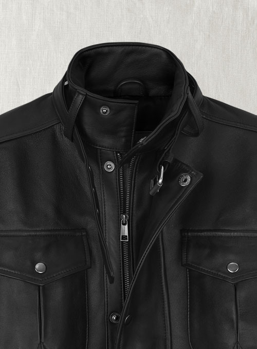 (image for) Thick Black Rafael Nadal Leather Jacket