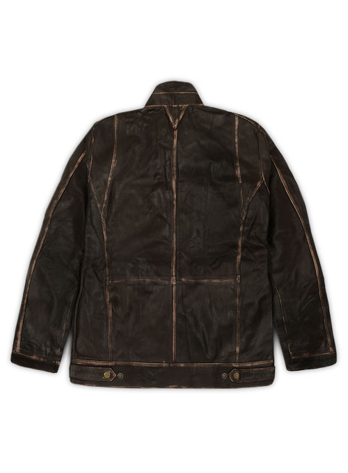 Tribal Rubbed Brown Leather Jacket - M Regular : LeatherCult.com