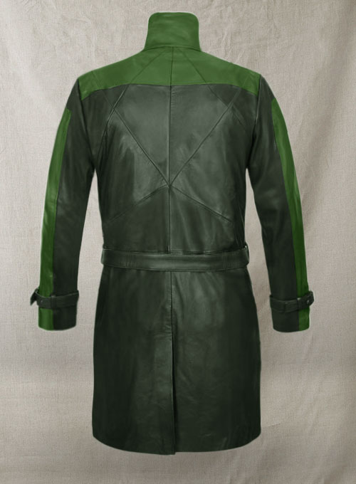 (image for) Vintage Green Aiden Pearce Watch Dog Leather Trench Coat