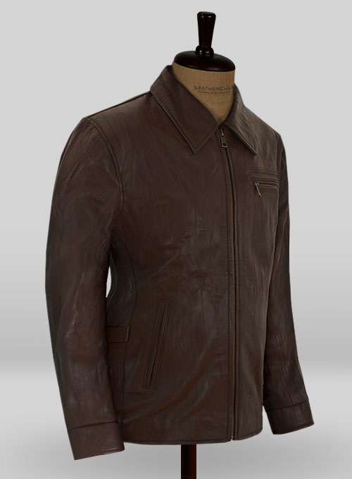 (image for) Wrinkled Brown Bruce Willis Surrogates Leather Jacket