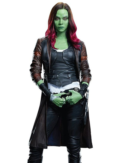 (image for) Zoe Saldana Guardians of the Galaxy Vol 2 Leather Coat - Click Image to Close