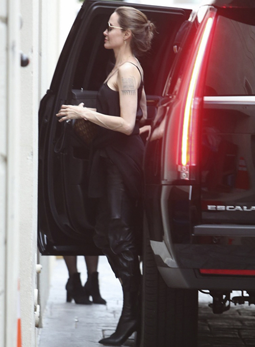 (image for) Angelina Jolie Leather Joggers