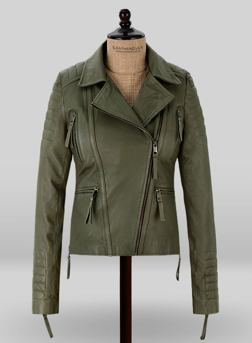 (image for) Basicallo Green Washed Leather Jacket #255