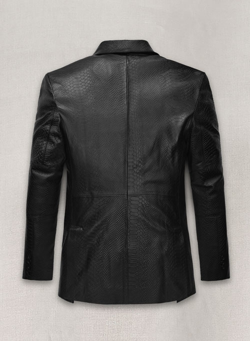 (image for) Black Python Catwalk Leather Blazer # 2